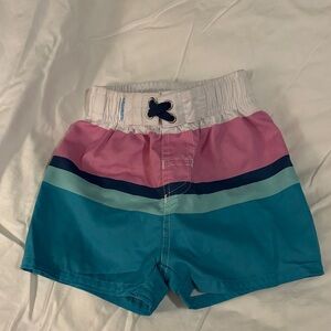 Rugged Butts Vibrant Striped Kids Swim Trunks